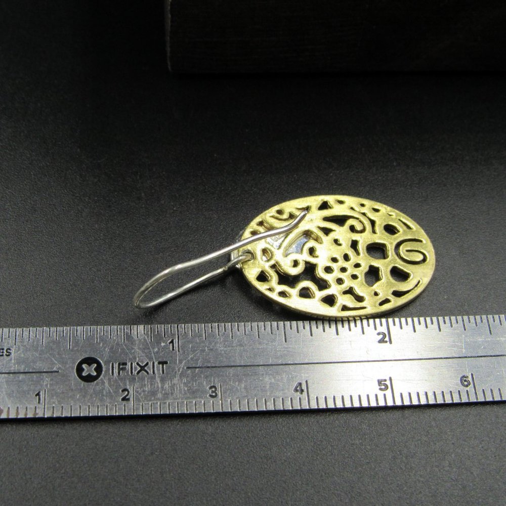 Sterling Silver Oval Complex Pattern Earrings - image 5